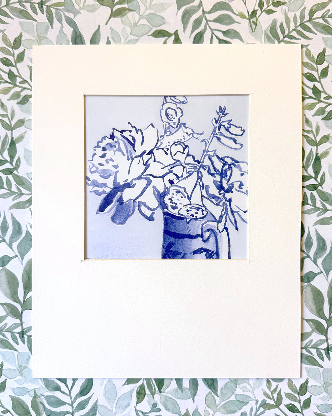 Peonies and Foxglove Fine Art Matted Prints, 8x10