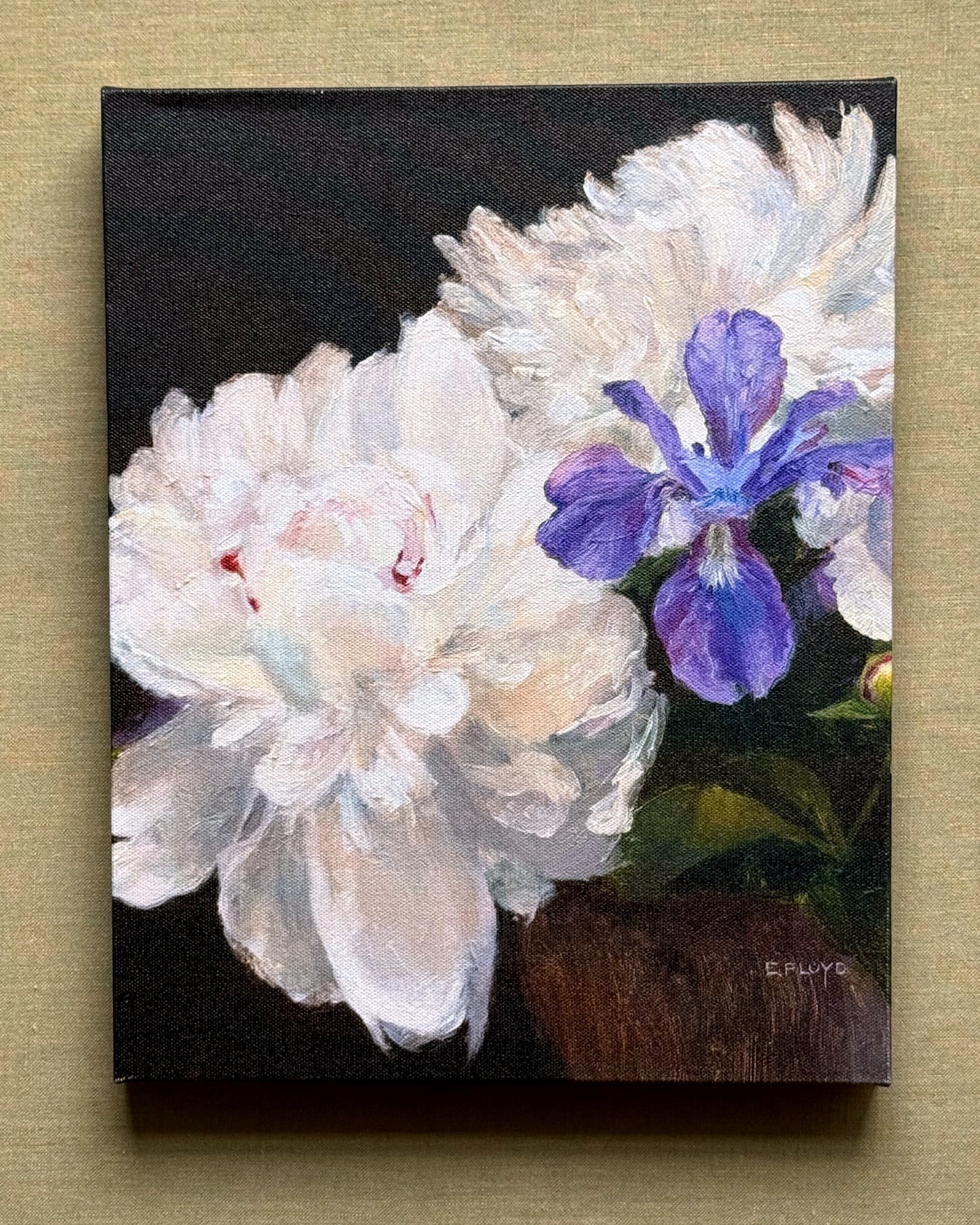 PRINT: Peonies and Irises, Canvas Print, 14 x 11 inches