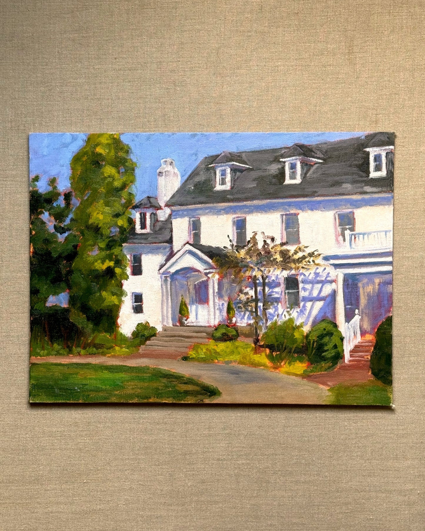 ORIGINAL ART: River Farm, unframed oil painting, 12 x 16 inches