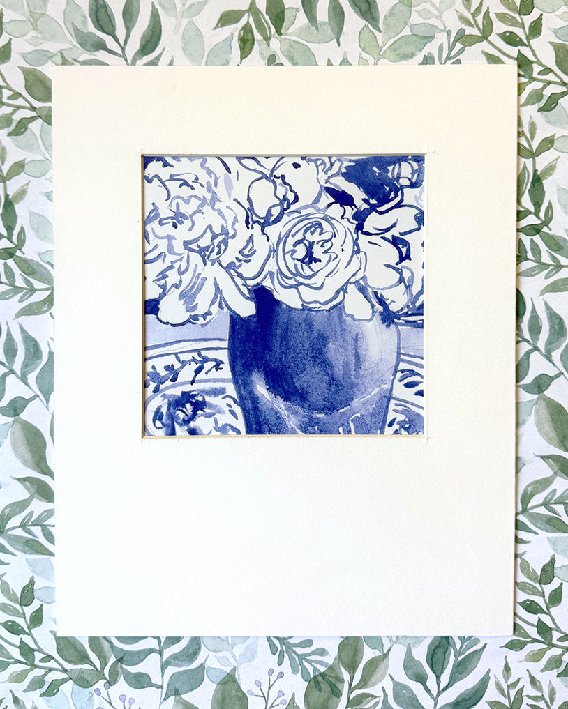 Roses and Peonies Fine Art Matted Prints, 8x10