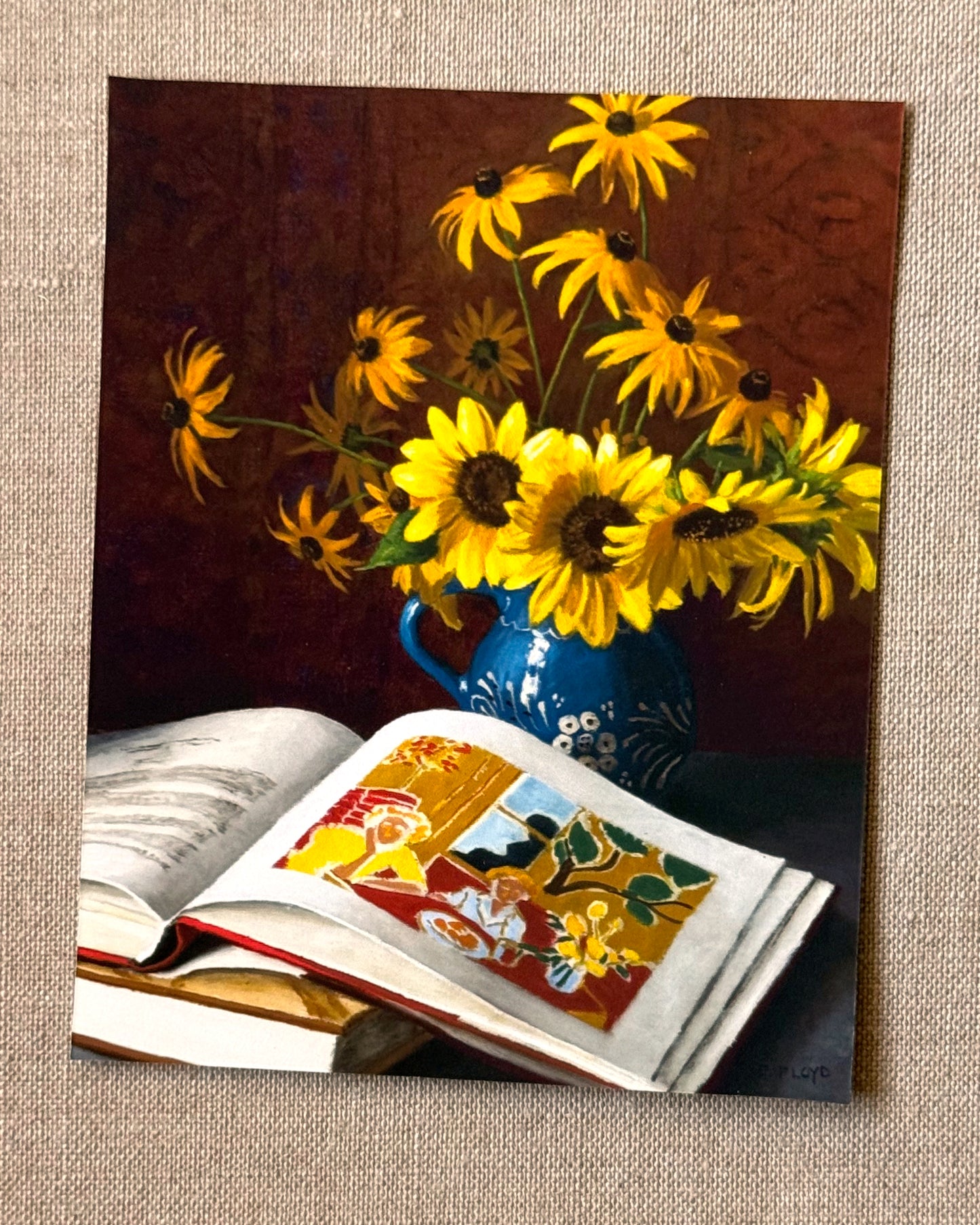 PRINT: Sunflowers and Matisse, Flat Paper Print, 5 x 4 inches